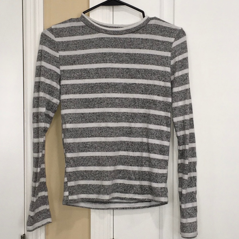 Grey and White Stripped Sweater
